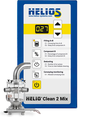 HELIO®Clean 2 deduster as 2 component version for plastic regrind and virgin material
